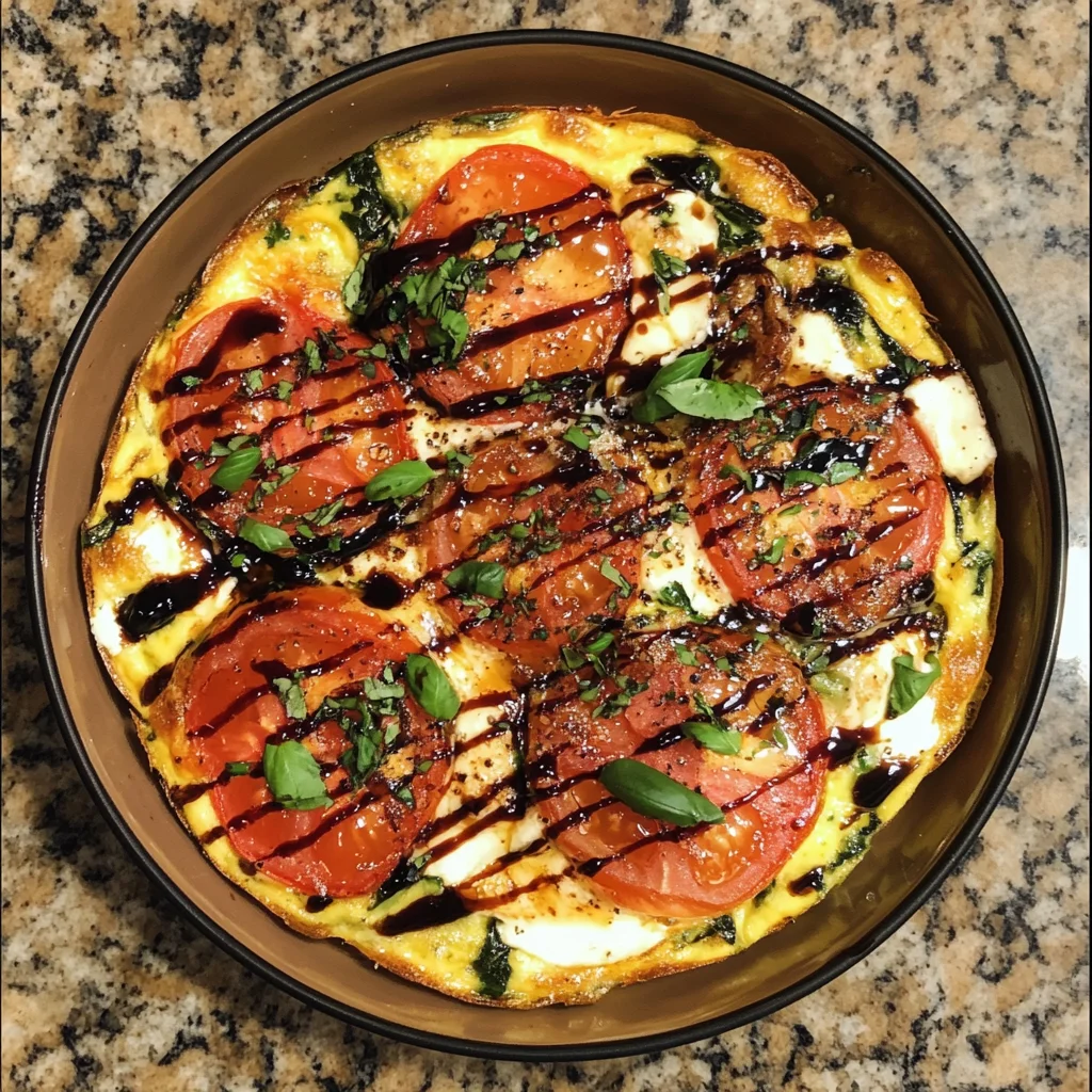 Caprese Frittata with Balsamic Glaze