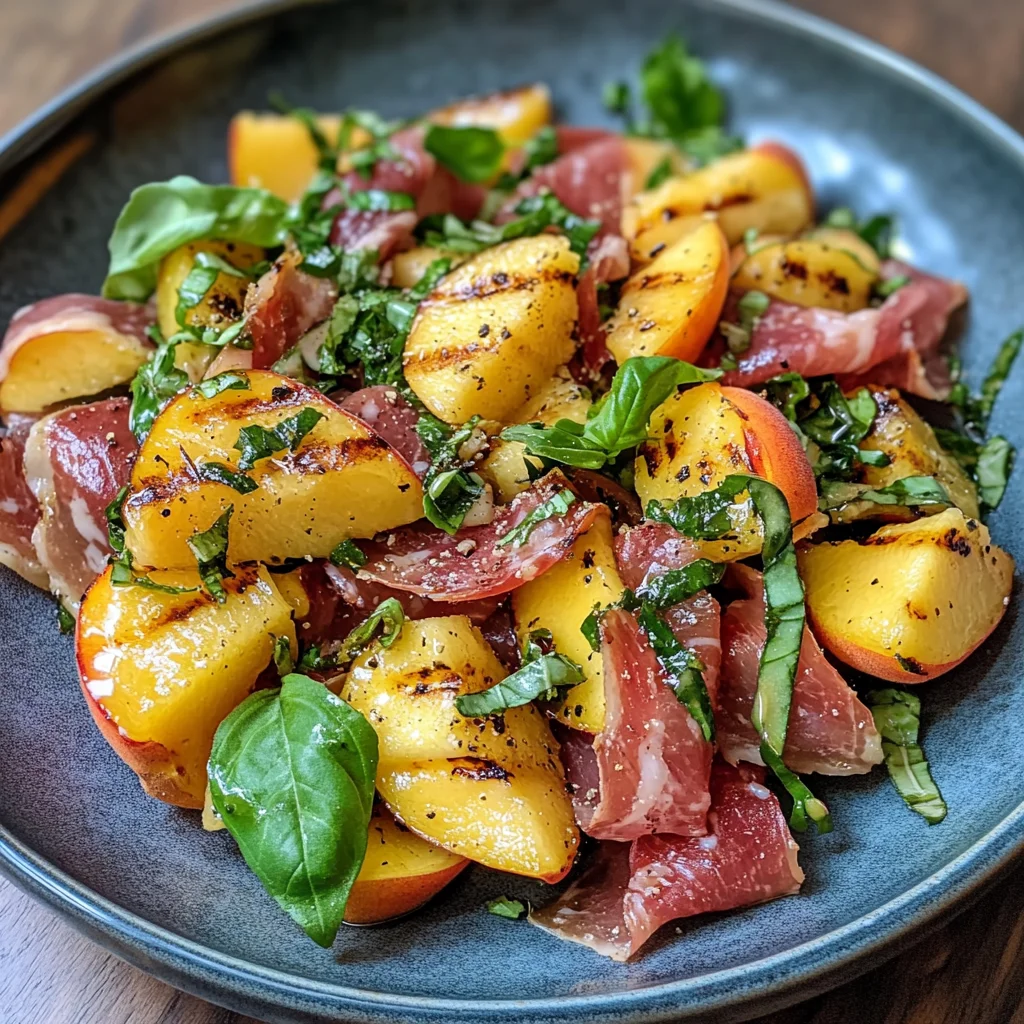 Grilled Peach & Prosciutto Salad