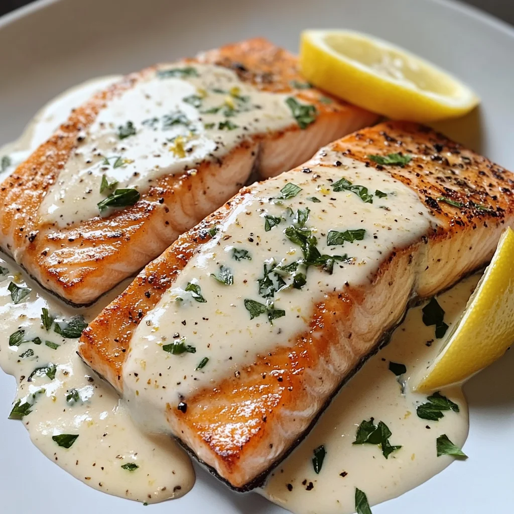 Salmon with Lemon Cream Sauce