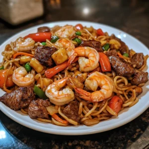 Steak & Shrimp Stir-Fried Noodles