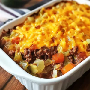 Cheesy Cabbage Beef Casserole