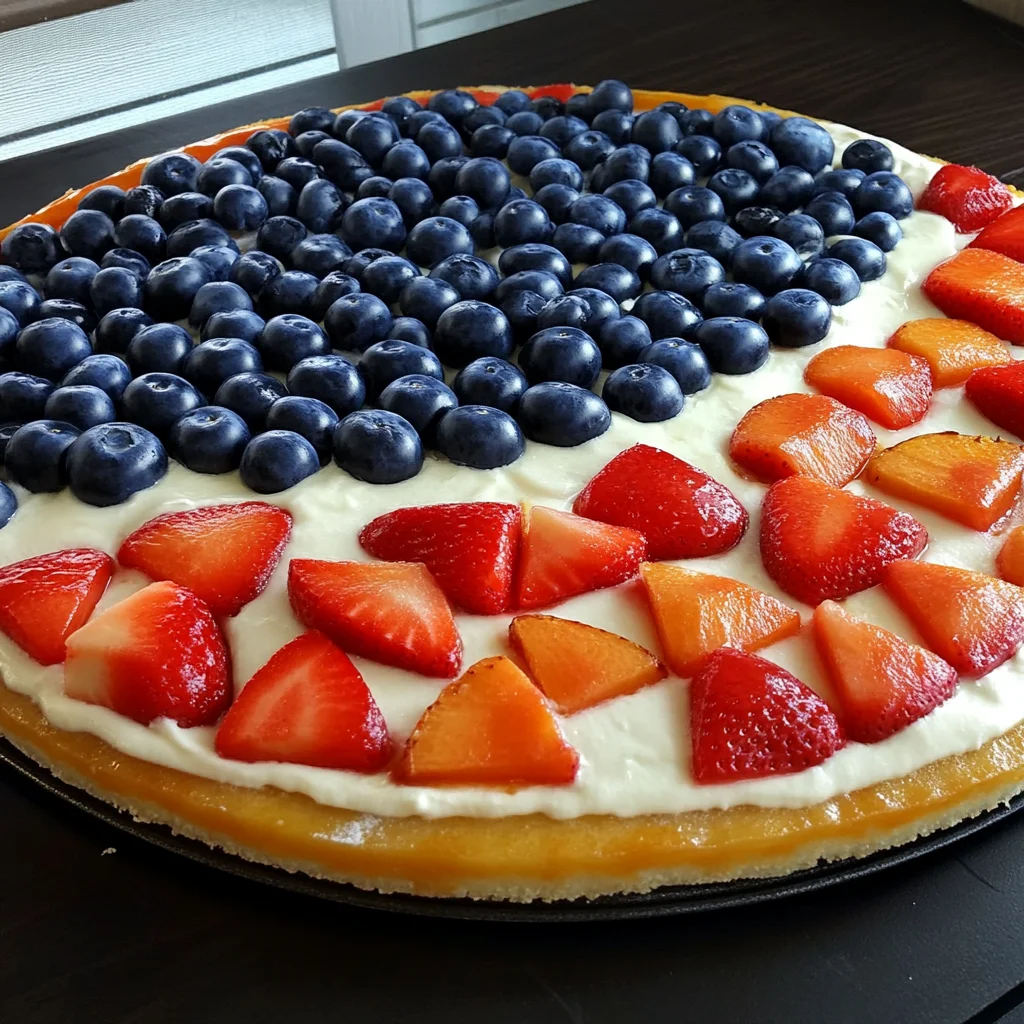 Easy Flag Fruit Pizza for 4th July