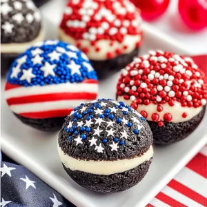 Patriotic Oreo Balls Recipe-4th of july dessert idea