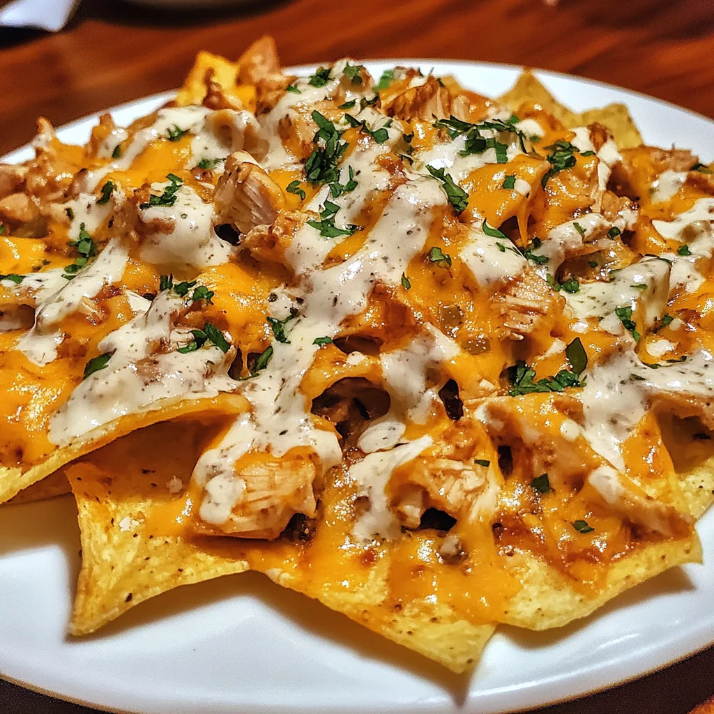 Crockpot creamy chicken nachos