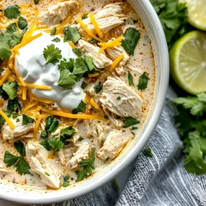 Easiest Crockpot White Chicken Chili with Cream Cheese
