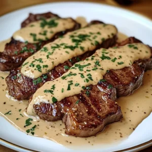 Juicy Steak with Creamy Garlic Sauce