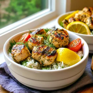 Mediterranean-Inspired Lemon-Dill Chicken Bowls
