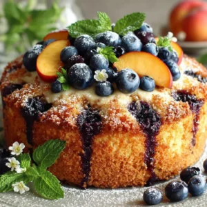 Peach and Blueberry Greek Yogurt Cake