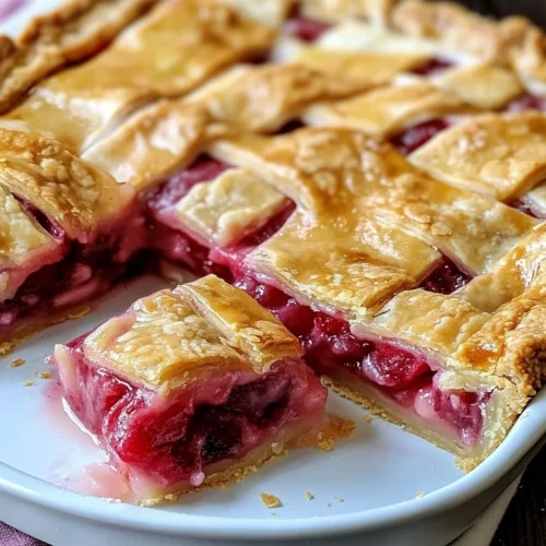 Raspberry-Rhubarb Slab Pie