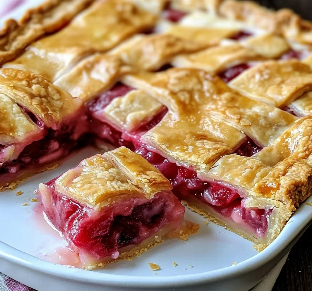 Raspberry-Rhubarb Slab Pie: A Rustic Delight