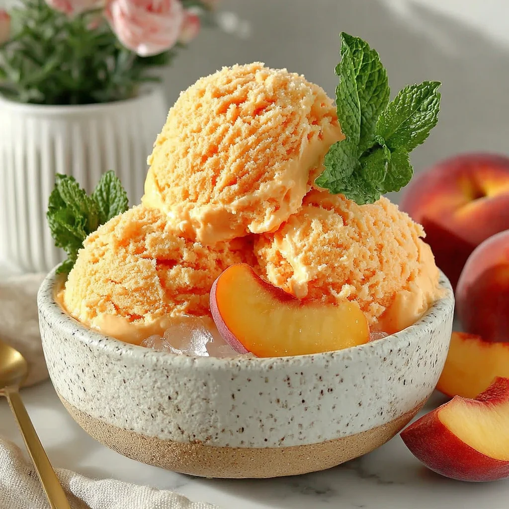 The Best Peach Sorbet Without Ice Cream Maker