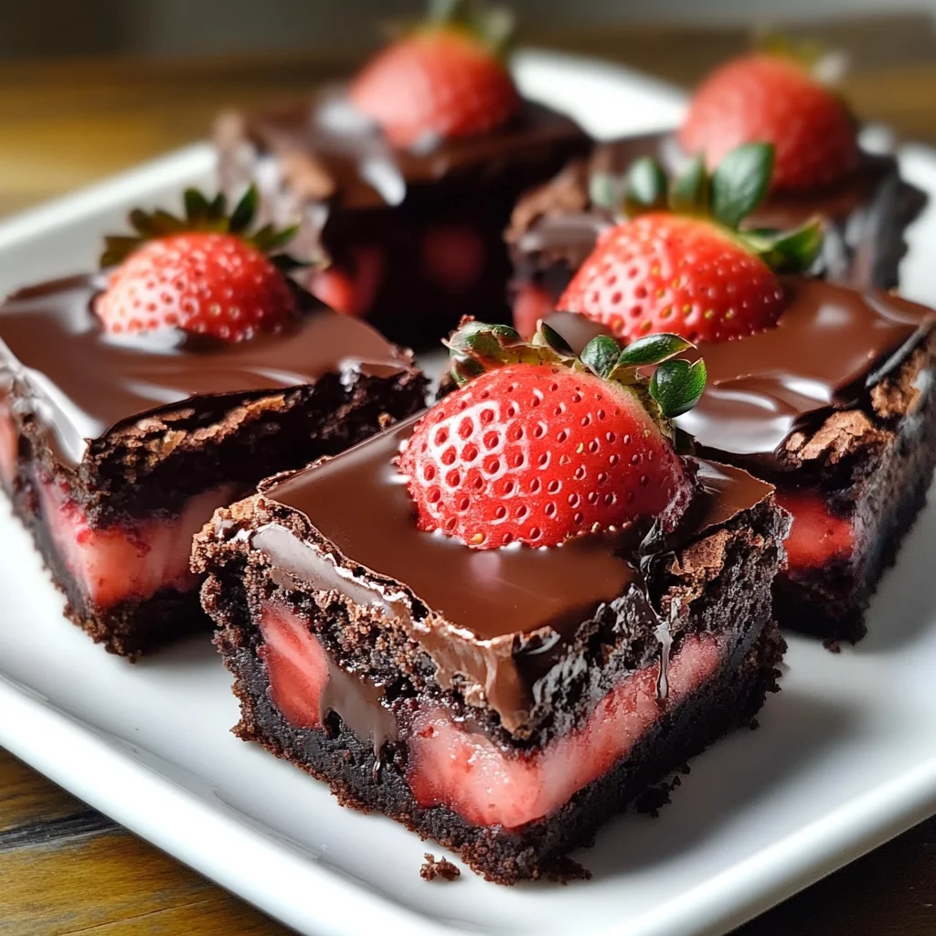 Chocolate Covered Strawberry Brownies
