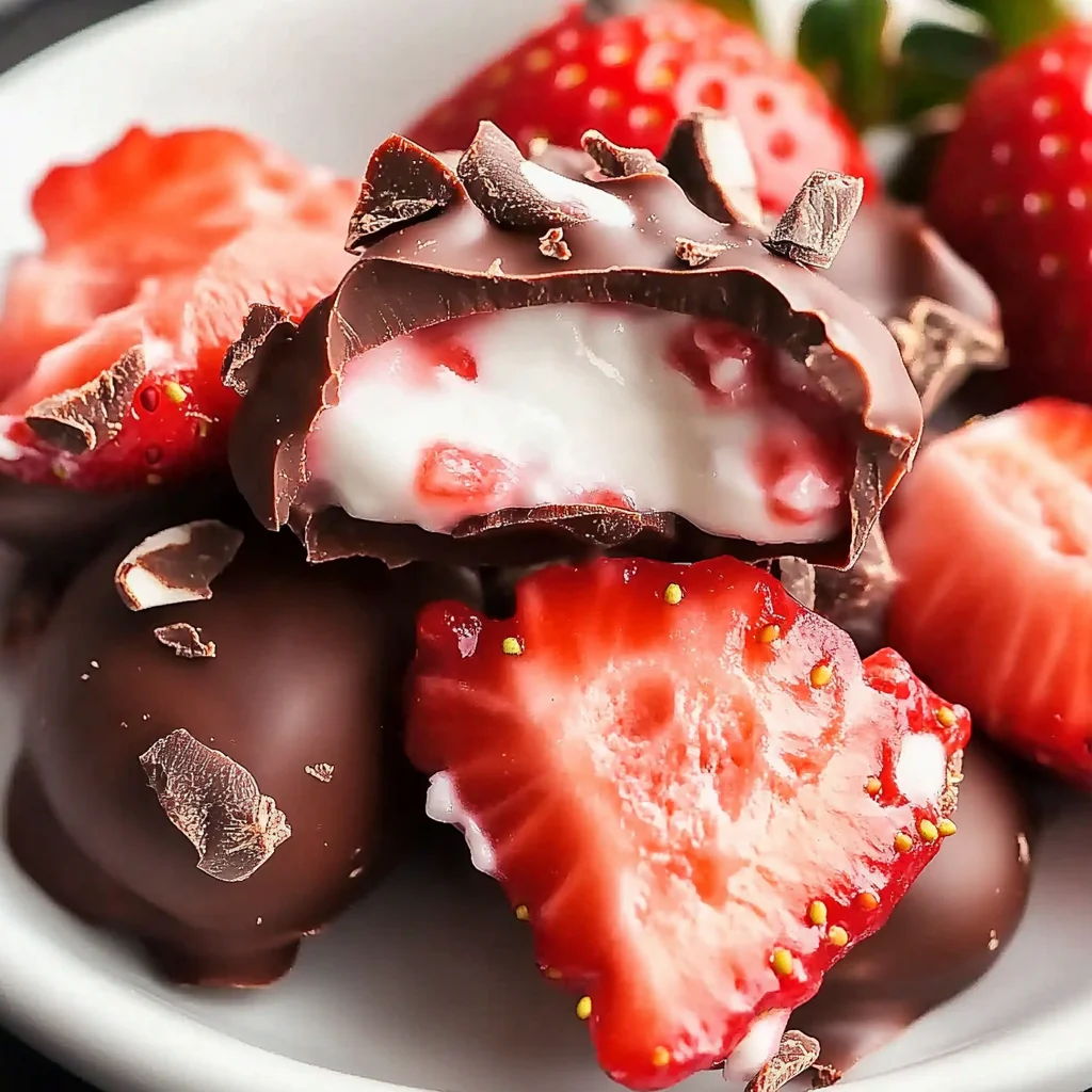 Chocolate-Covered Strawberry Yogurt Clusters
