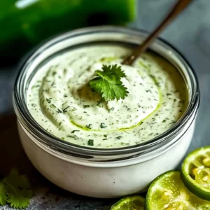Creamy Garlic Lime Cilantro Sauce With Jalapeños