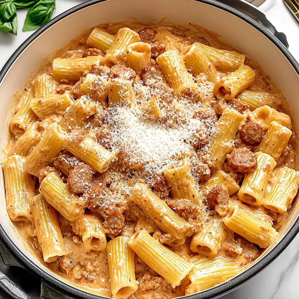 Creamy Sausage Rigatoni Pasta Recipe