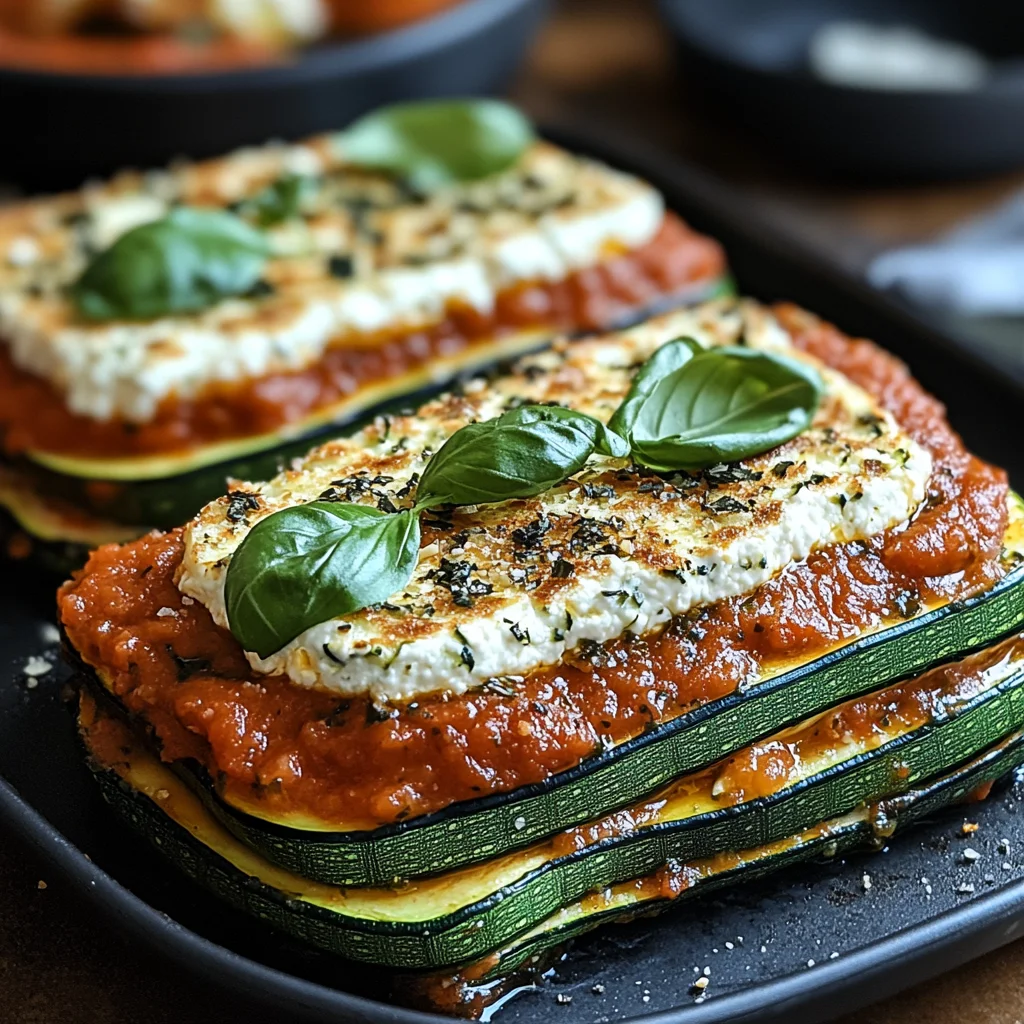 Layered Zucchini Ricotta Melts with Marinara