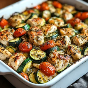 Mediterranean Chicken Zucchini Bake