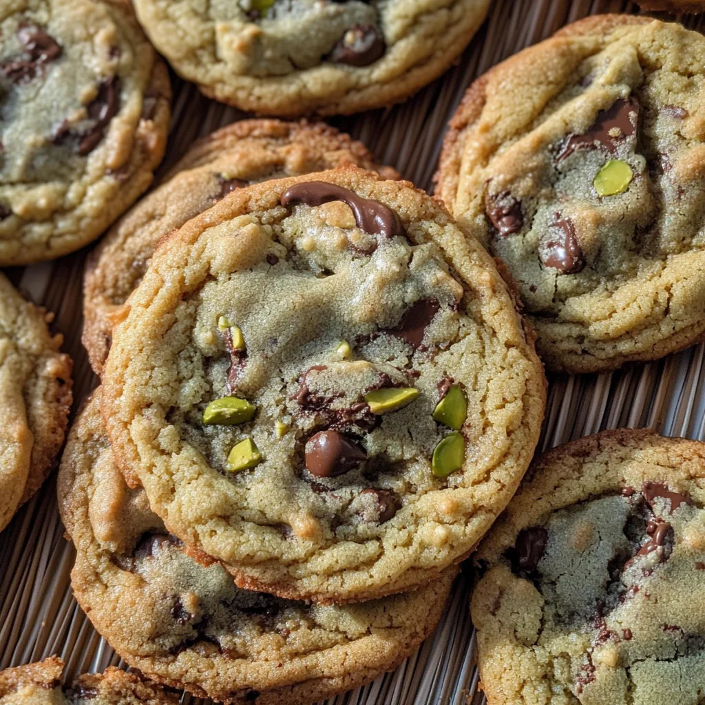 Pistachio Cream Chocolate Chip Cookies