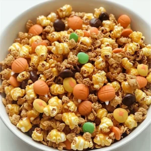 Scarecrow Crunch Snack Mix Recipe | Halloween Caramel Corn