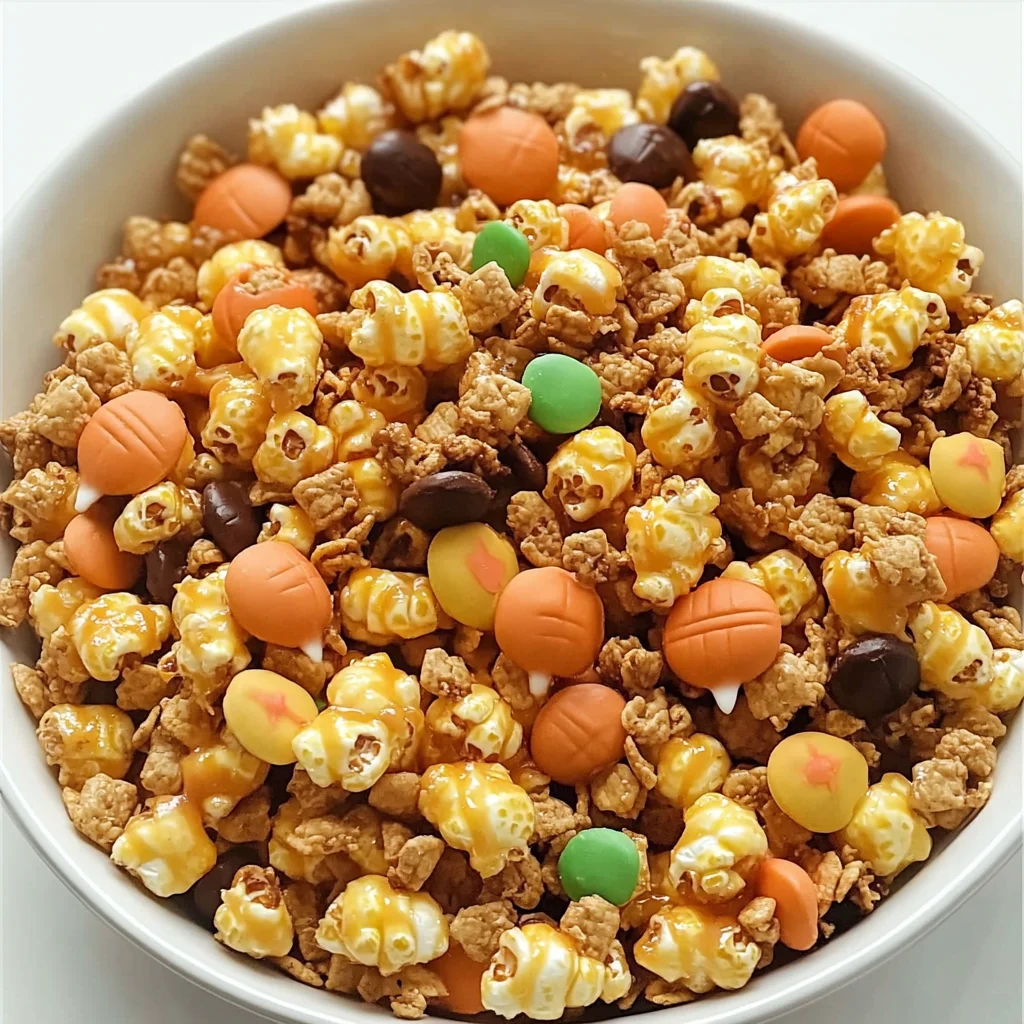 Scarecrow Crunch Snack Mix Recipe | Halloween Caramel Corn