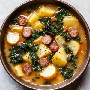 Smokey Sausage Potato & Kale Soup
