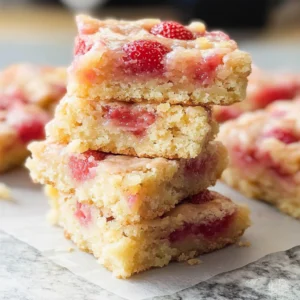 Strawberry Lemon Blondies