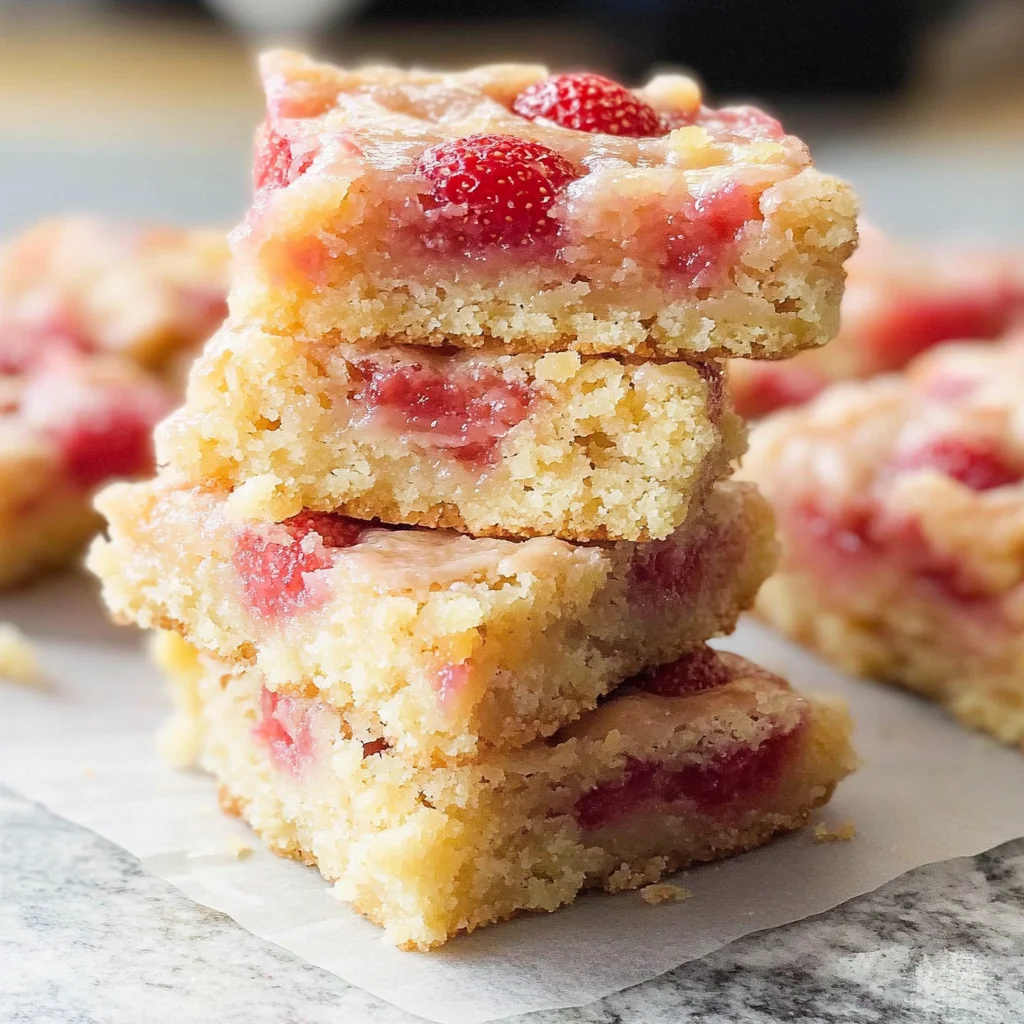 Strawberry Lemon Blondies