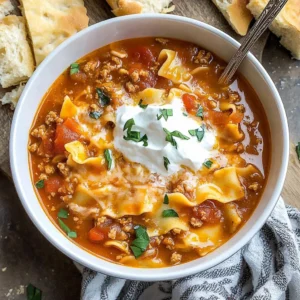 The BEST Lasagna Soup
