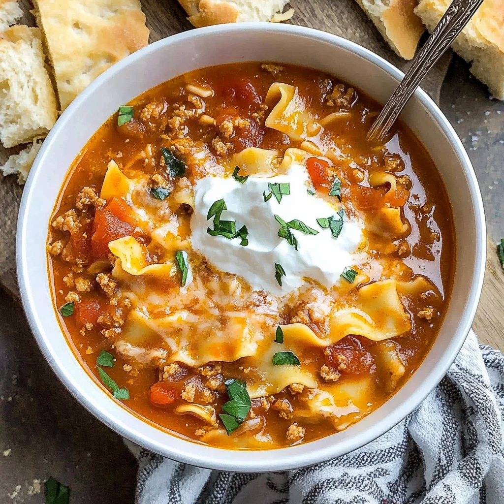 The BEST Lasagna Soup