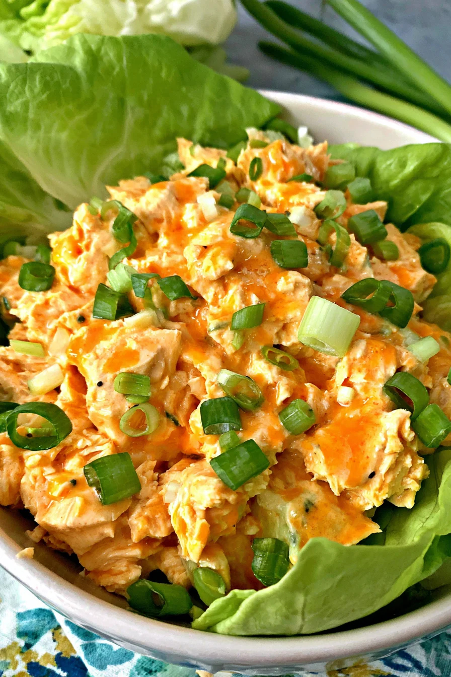 10 Minute Buffalo Chicken Salad, dietitian recipe for healthy buffalo chicken salad!