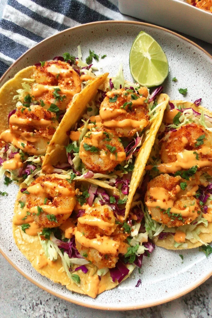 Air Fryer Bang Bang Shrimp Tacos