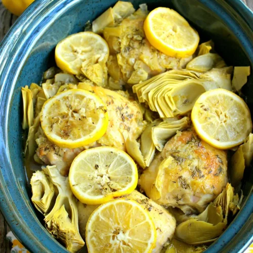 Artichoke & Lemon Slow Cooker Chicken