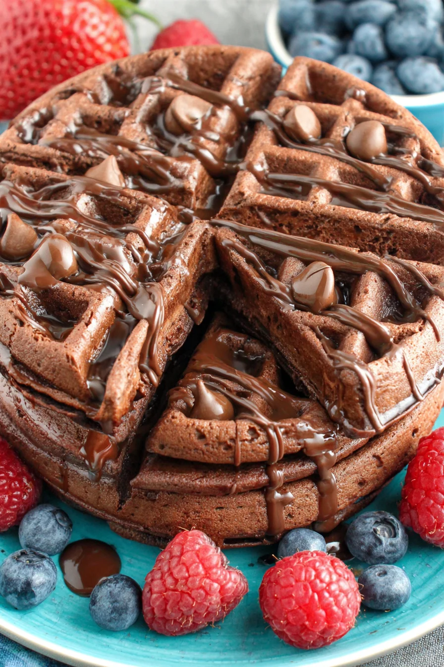 BROWNIE WAFFLES! (no flour needed)