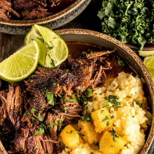 Crockpot Chipotle Pineapple Pot Roast Bowls