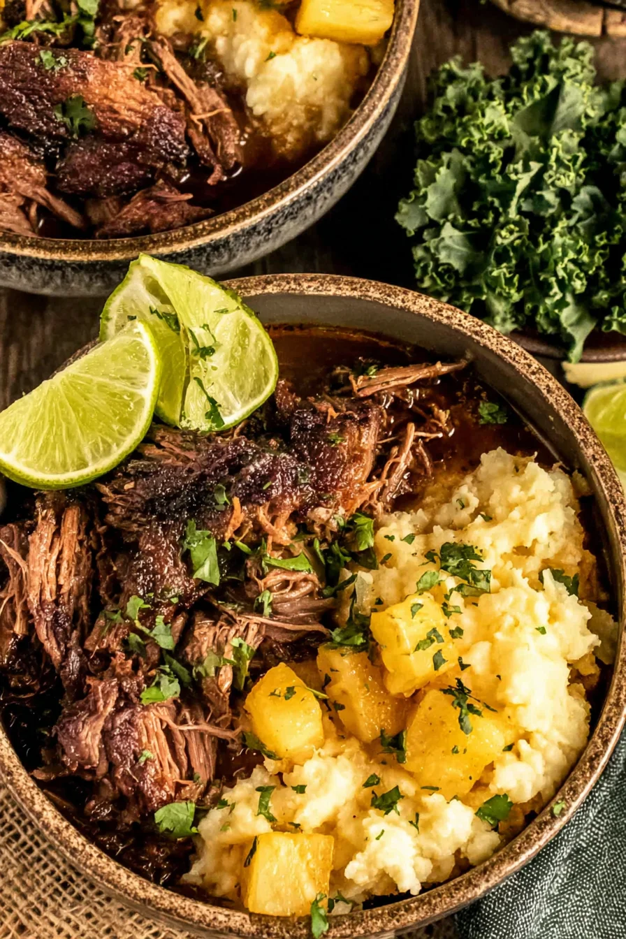 Crockpot Chipotle Pineapple Pot Roast Bowls
