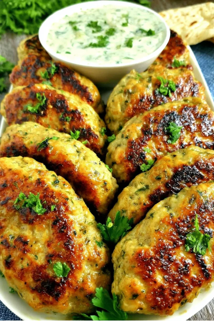Irresistible Chicken Kofta with Creamy Garlic Yogurt Sauce Recipe!