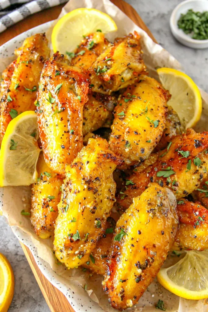 Lemon Pepper Wings with Honey