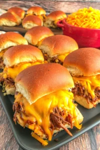Slow Cooker Beef & Cheddar Sandwiches
