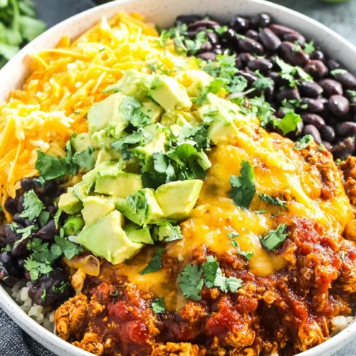 Slow Cooker (Crockpot) Chicken Burrito Bowl