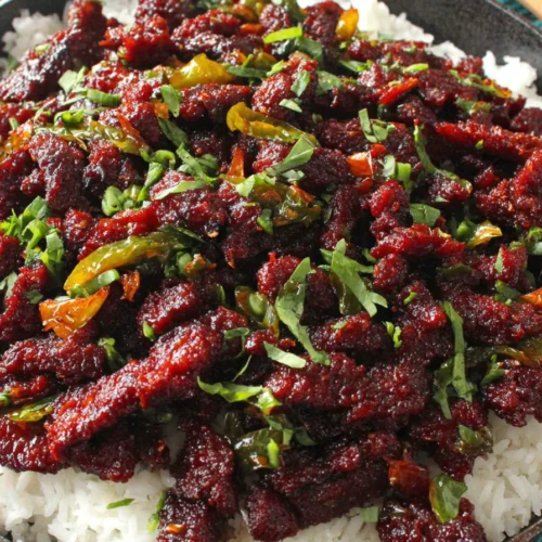 Crispy Chilli Beef Rice Recipe