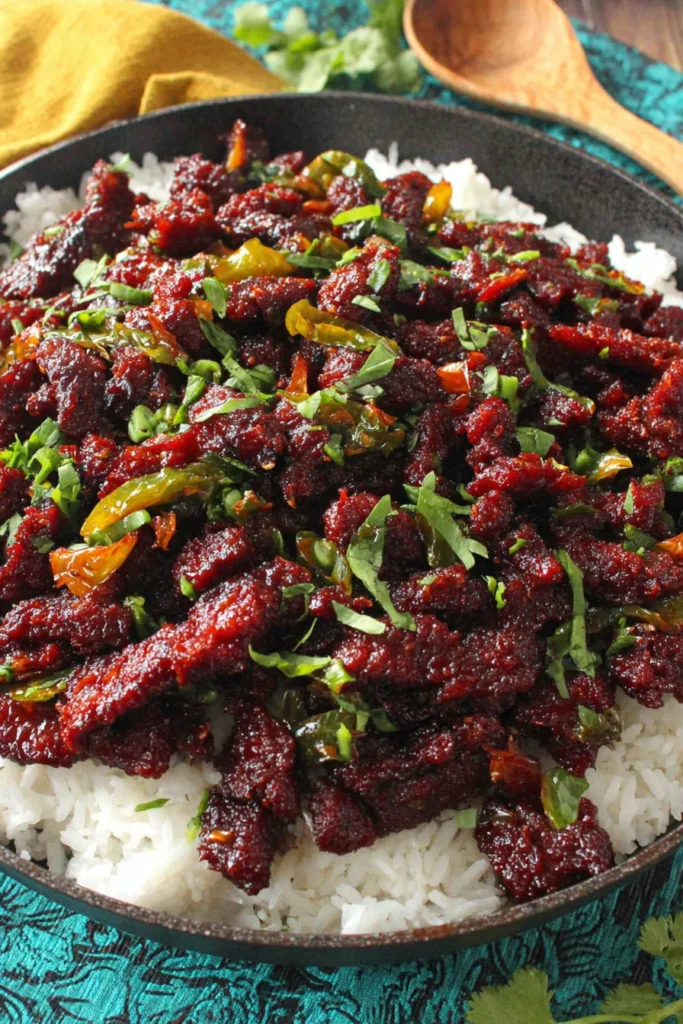 Crispy Chilli Beef Rice Recipe