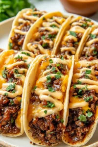 Garlic Butter Honey BBQ Beef Tacos