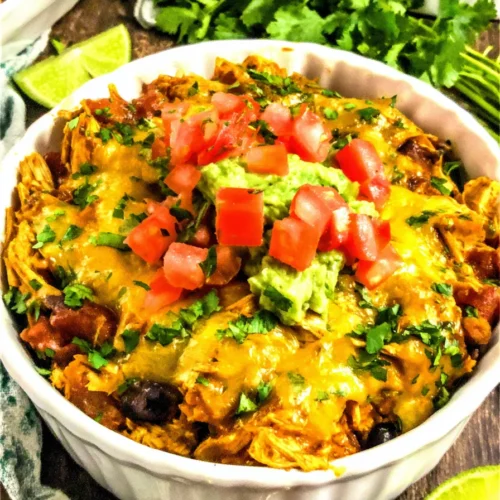 High-Protein Chicken Enchilada Bowls (39g Per Serving!)