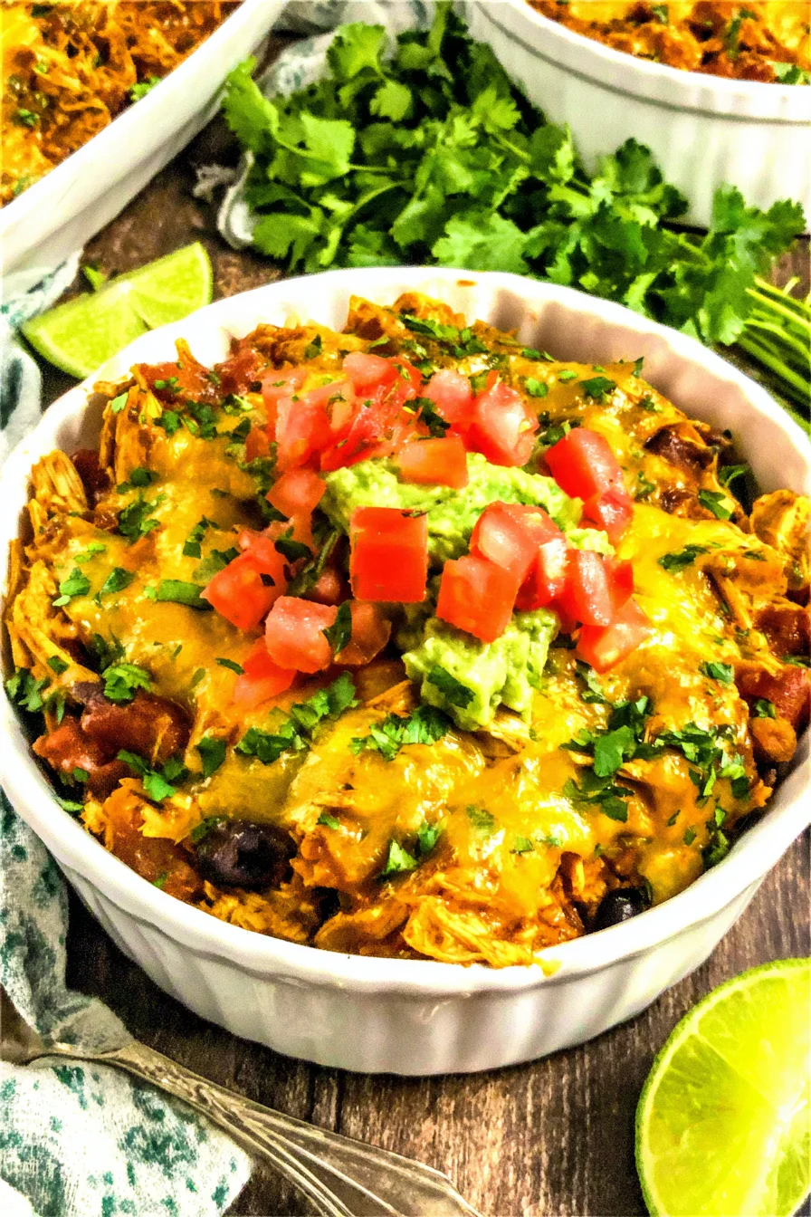 High-Protein Chicken Enchilada Bowls (39g Per Serving!)