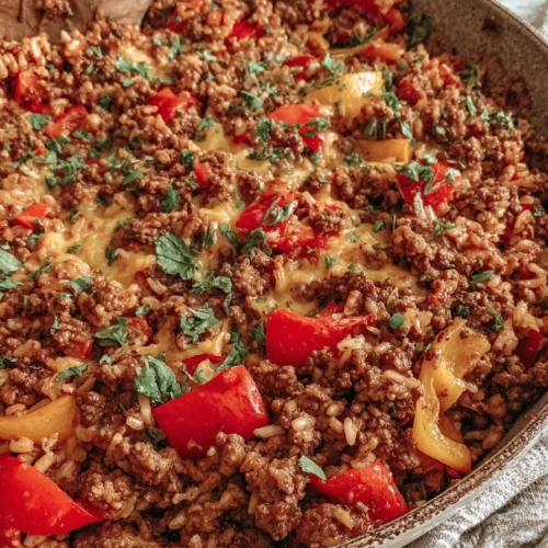 The BEST Unstuffed Pepper Skillet Recipe (with Ground Beef), dietitian recipe for gluten-free dinner