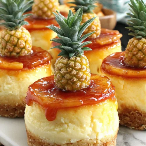 The Best Recipe for Mini Pineapple Upside-down Cheesecakes