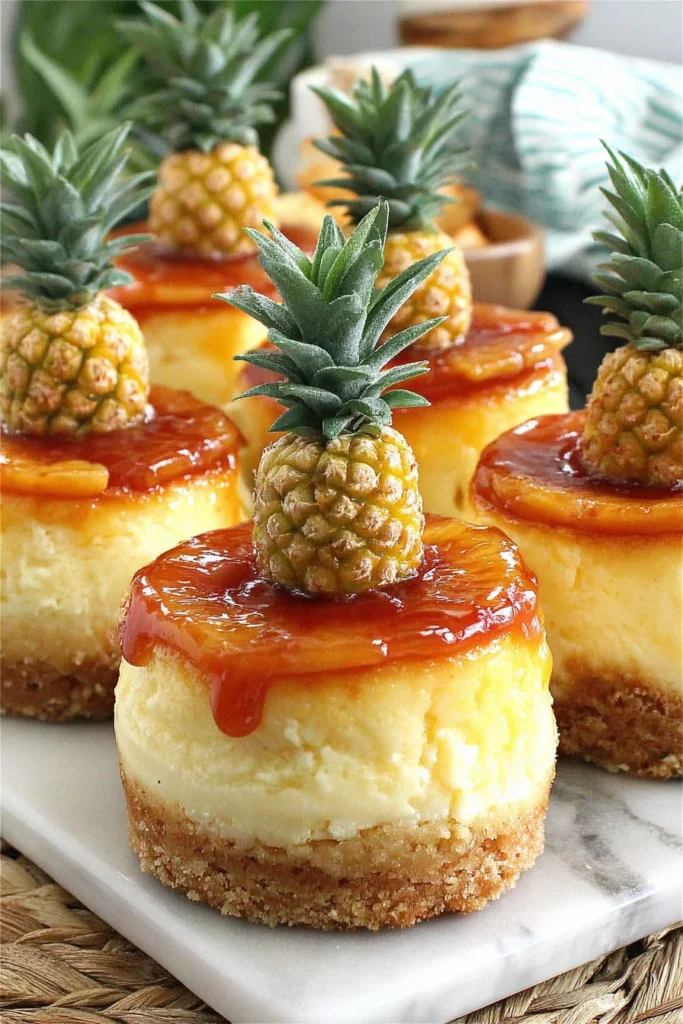 The Best Recipe for Mini Pineapple Upside-down Cheesecakes