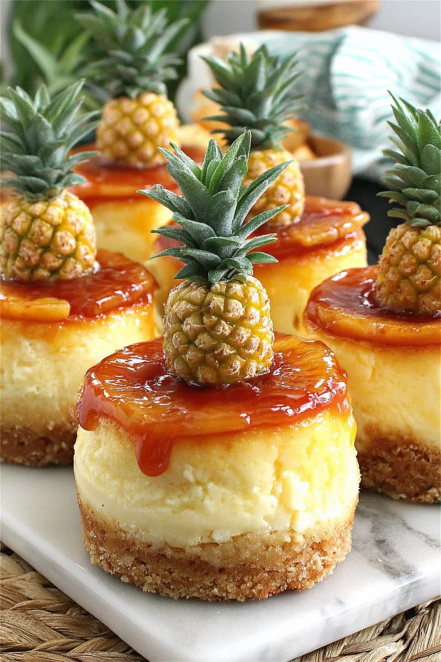 The Best Recipe for Mini Pineapple Upside-down Cheesecakes