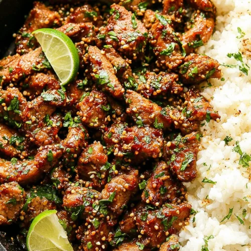 Zesty Ginger Lime Pork with Creamy Coconut Rice