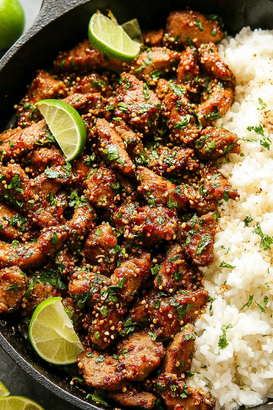 Zesty Ginger Lime Pork with Creamy Coconut Rice